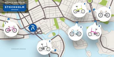 Cidade de estocolmo bicicletas mapa