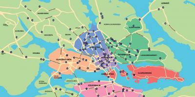 Mapa da cidade en bicicleta mapa de Estocolmo