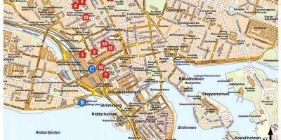 Estocolmo atraccións turísticas mapa