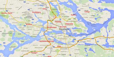 Mapa de Estocolmo barrios