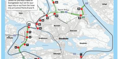 Mapa de Estocolmo taxa de conxestión