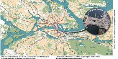 Mapa de slussen Estocolmo