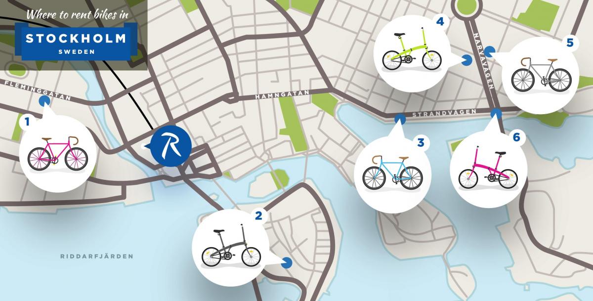 Cidade de estocolmo bicicletas mapa