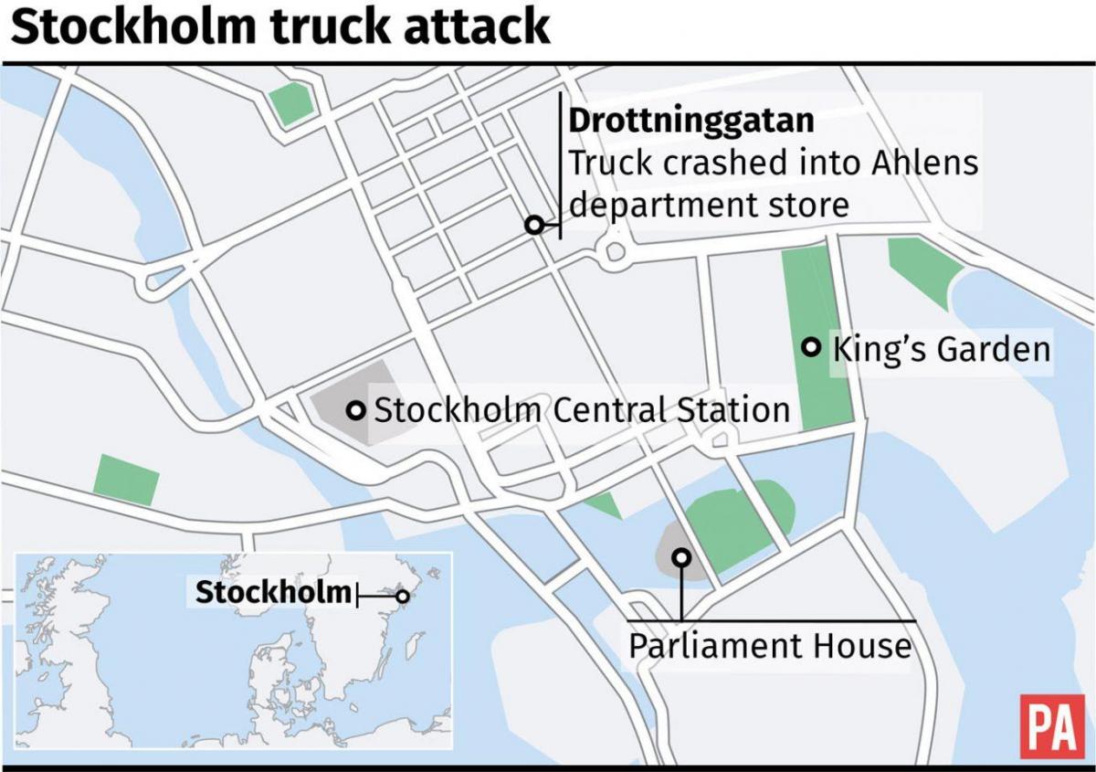 mapa de drottninggatan Estocolmo