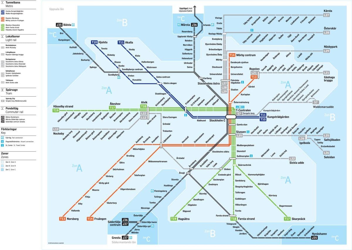 Estocolmo central tren a estación mapa