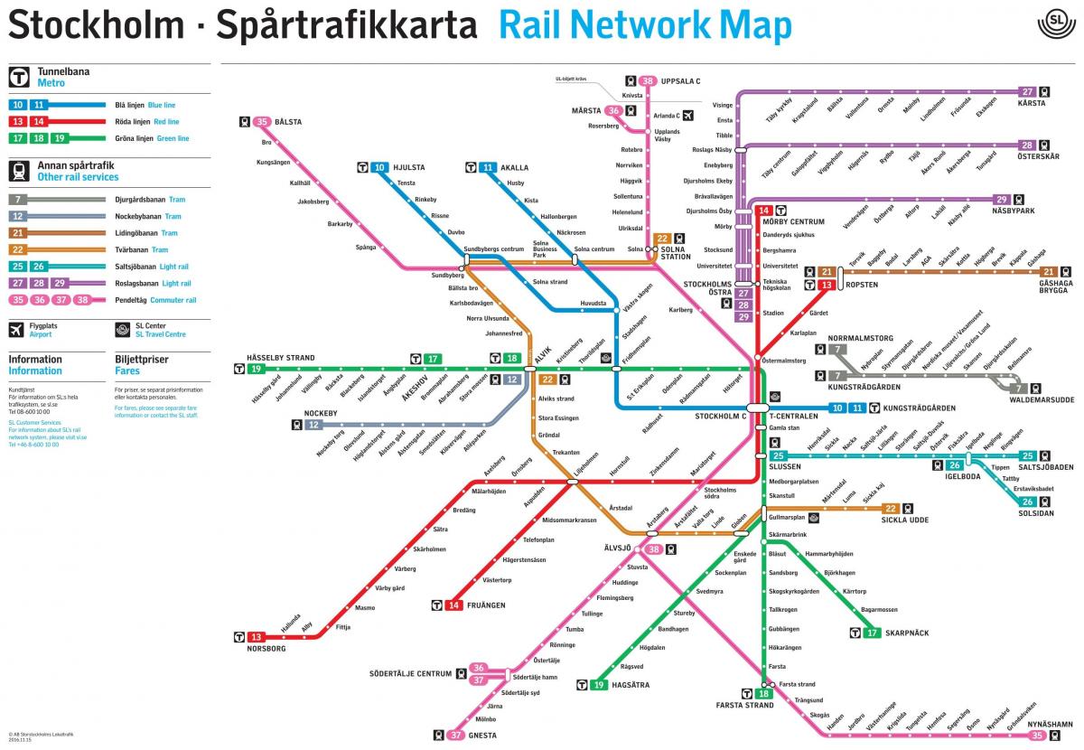 Estocolmo rede ferroviaria mapa