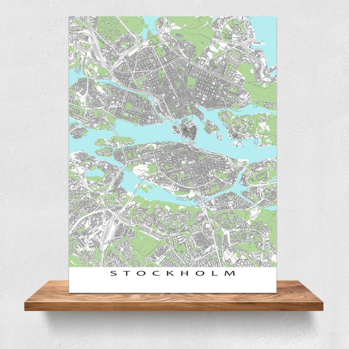mapa de Estocolmo mapa de impresión
