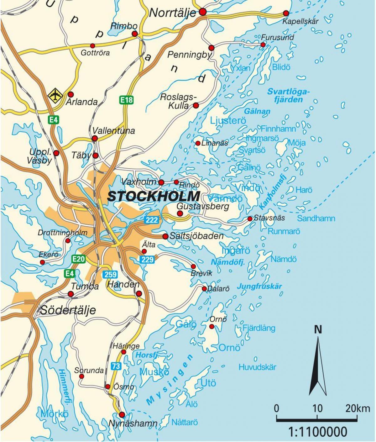 Estocolmo, en mapa