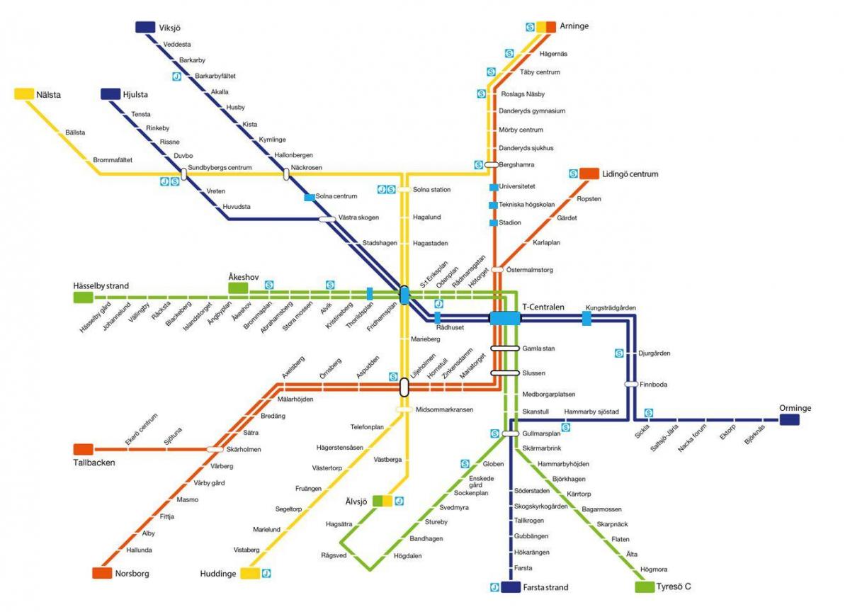 mapa de Estocolmo metro arte