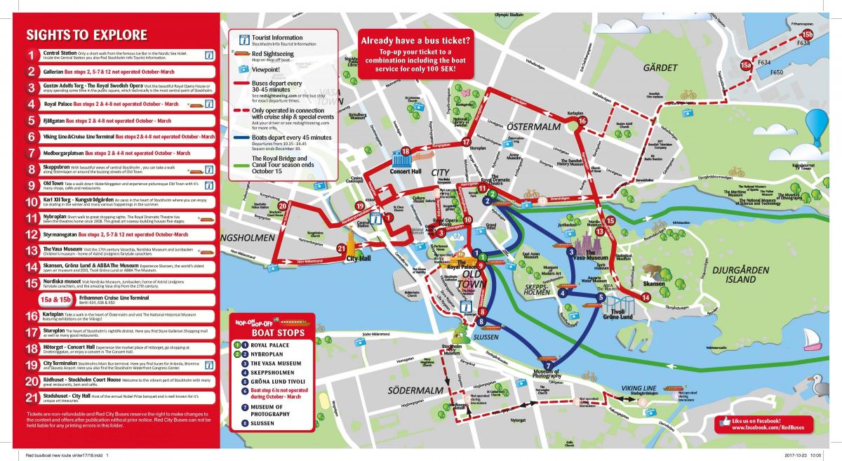 liñas de autobuses Estocolmo mapa