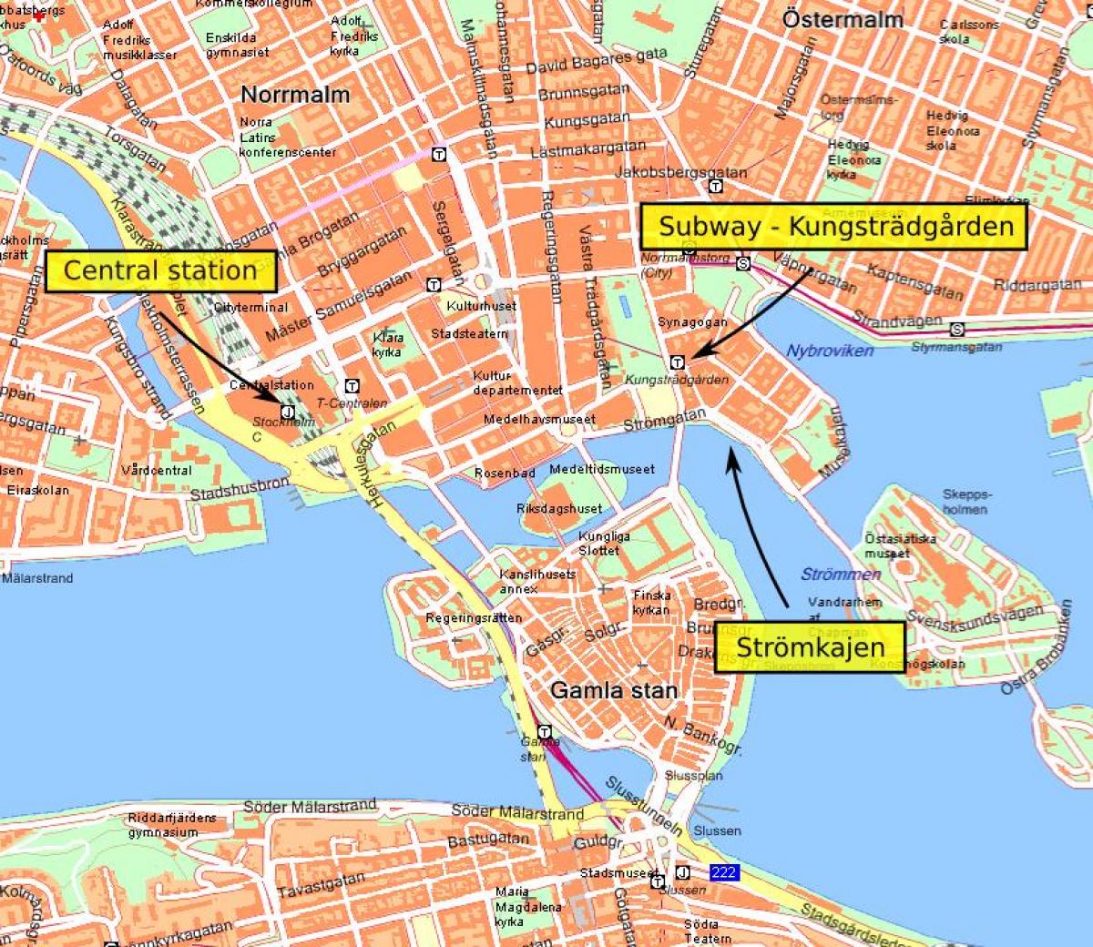 Estocolmo central mapa