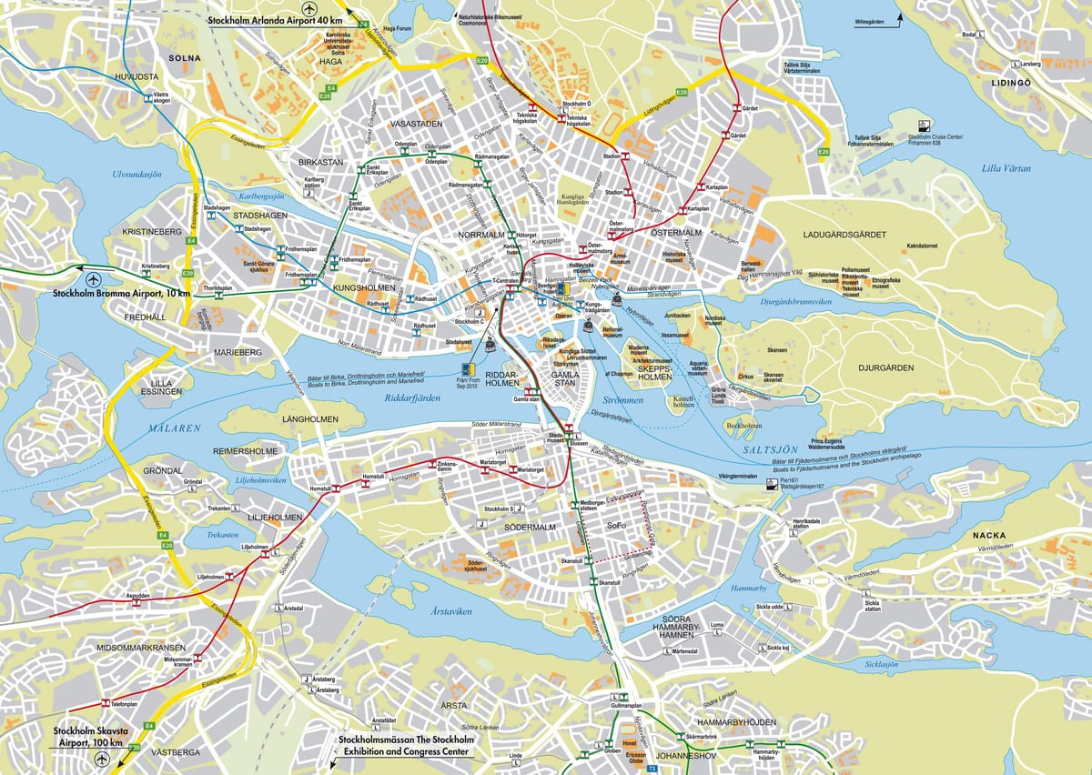 mapa de rúa de Estocolmo