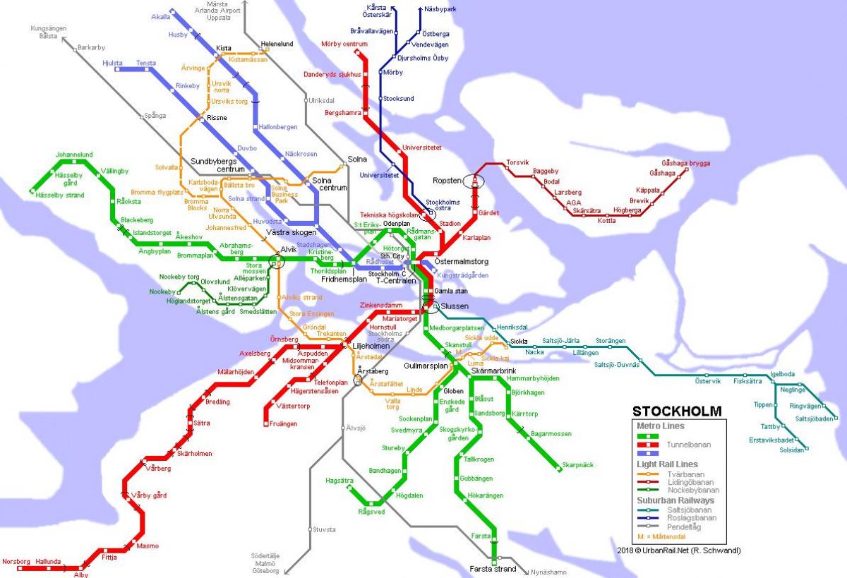 Suecia tunnelbana mapa
