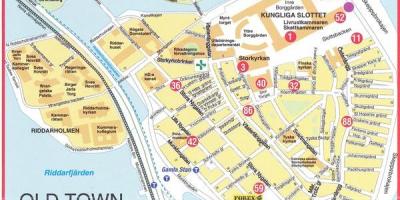 Mapa da cidade vella de Estocolmo, Suecia