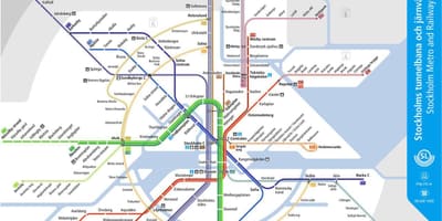 Tranvía mapa de Estocolmo